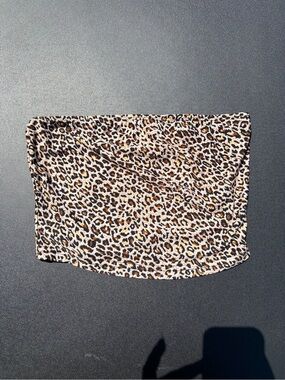 Leopard Print Tube Top - Brown & Black